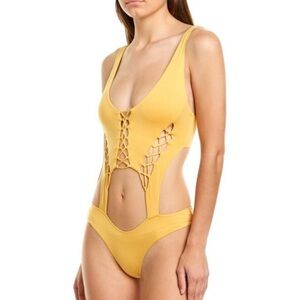 NWOT Monica Hansen Beachwear "Bohemian Summer" Lace Up Monokini